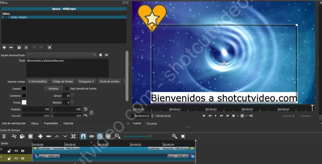 Añadir el texto al filtro