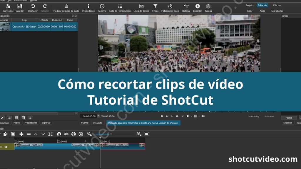 Tutorial sobre cómo recortar vídeo con Shotcut