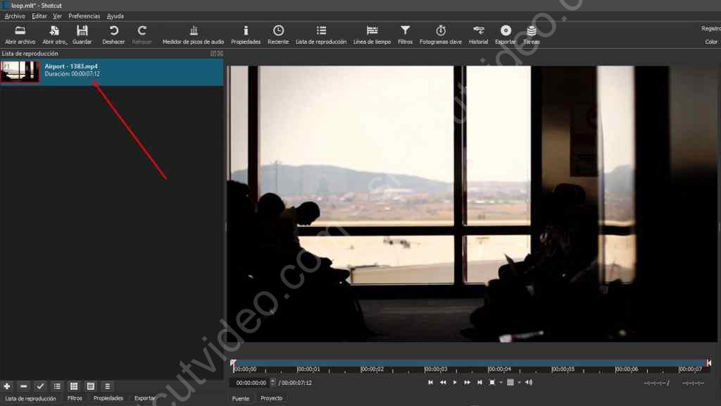 loop con shotcut -1 añadir archivo a lista de reproduccion