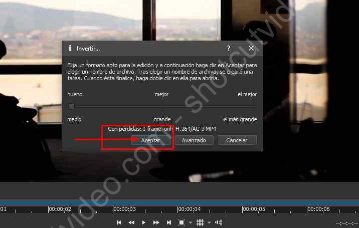 Loop en Shotcut - configurar invertir