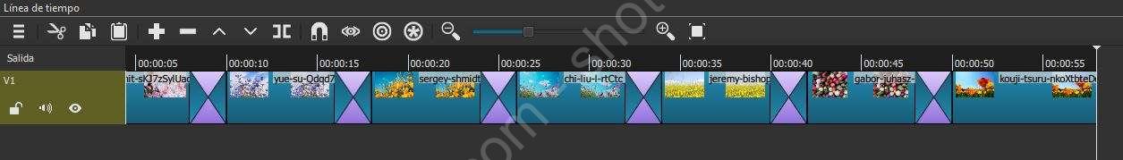 Pase de imágenes en la línea de tiempo