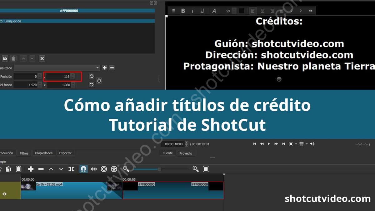 Cómo hacer títulos de crédito en Shotcut